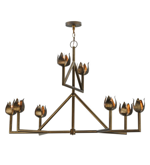 55" Long Tulip 8 Light Oblong Chandelier