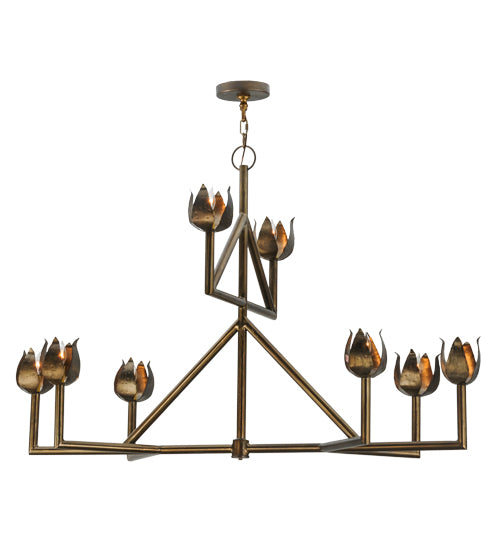 55" Long Tulip 8 Light Oblong Chandelier