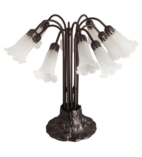 22"H White Pond Lily 10 Lt Table Lamp