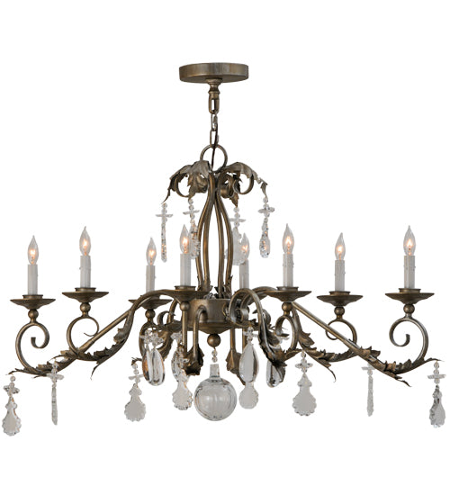 44" Long Windsor 8 Light Oblong Chandelier