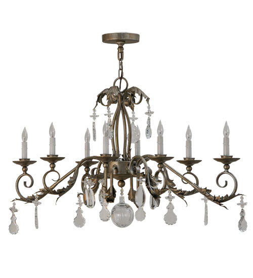 44" Long Windsor 8 Light Oblong Chandelier