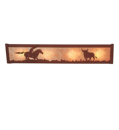 24"W Cowboy & Steer Vanity Light