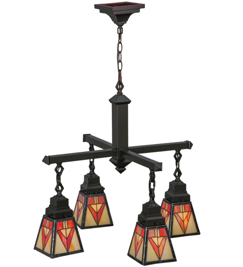 24"W Otero Mission 4 Lt Chandelier