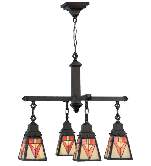 24"W Otero Mission 4 Lt Chandelier