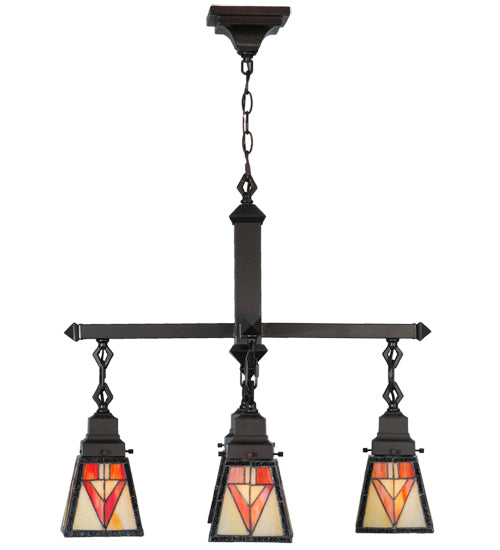 24"W Otero Mission 4 Lt Chandelier