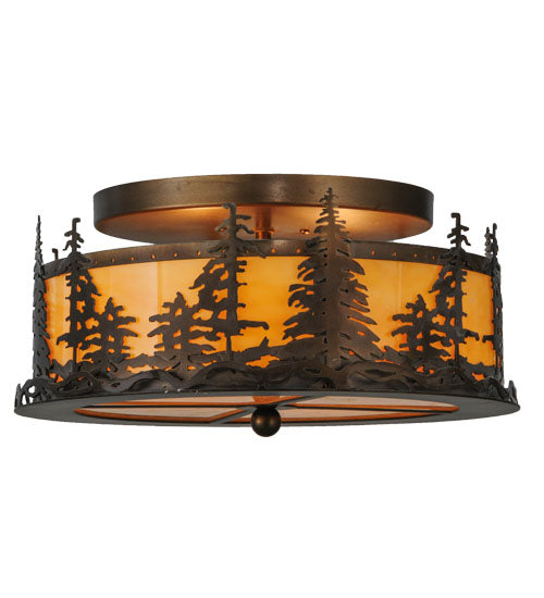 16" Wide Tall Pines Flushmount