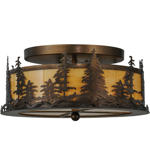 16" Wide Tall Pines Flushmount