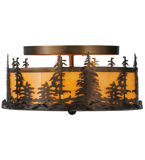 16" Wide Tall Pines Flushmount