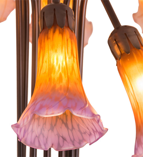 22"H Amber/Purple Pond Lily 10 Lt Table Lamp