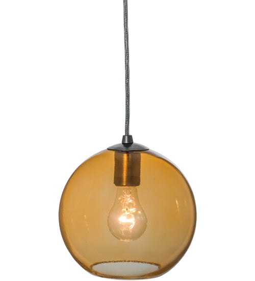 8"W Bola Amber Mini Pendant