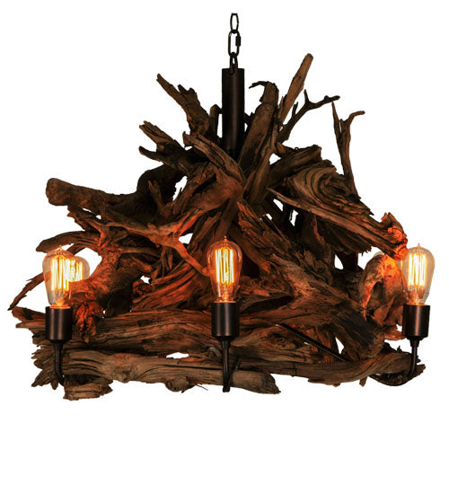 30" Wide Driftwood 7 Light Chandelier