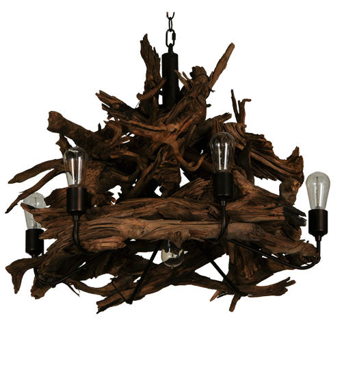 30" Wide Driftwood 7 Light Chandelier