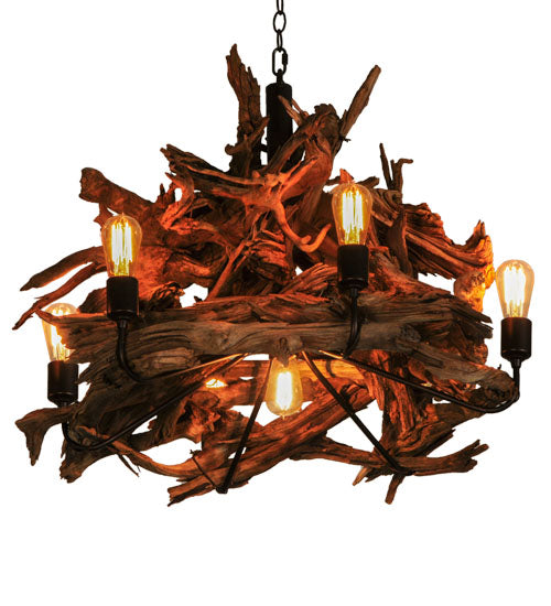 30" Wide Driftwood 7 Light Chandelier