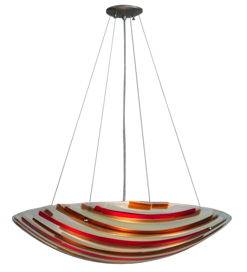 30"W Metro Fusion Marina Glass Inverted Pendant