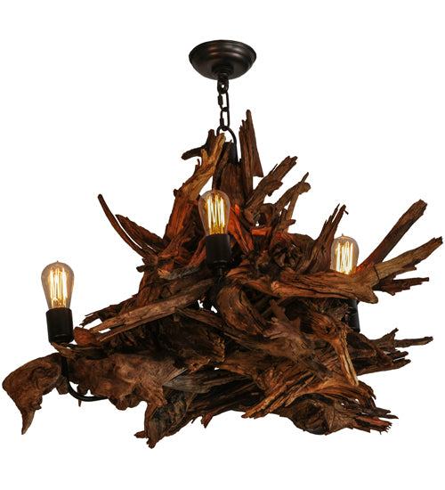 30" Wide Driftwood 5 Light Chandelier