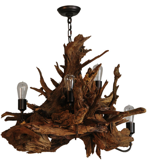 30" Wide Driftwood 5 Light Chandelier