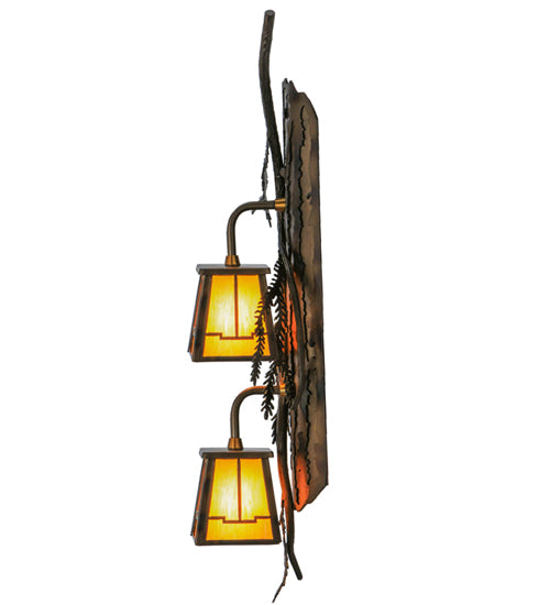 6.5" Wide Pine Branch Valley View 2 Light LED Wall Sconce