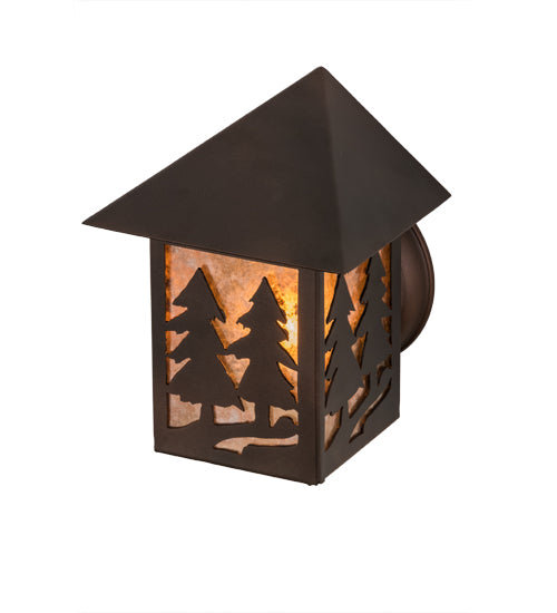 7" Wide Twin Spruce Trees Wall Sconce