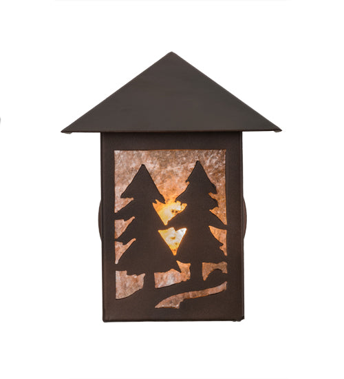 7" Wide Twin Spruce Trees Wall Sconce