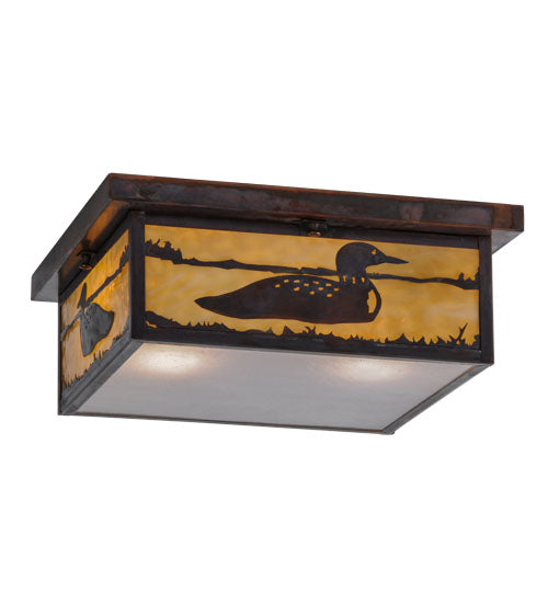 14"Sq Hyde Park Loon Flushmount