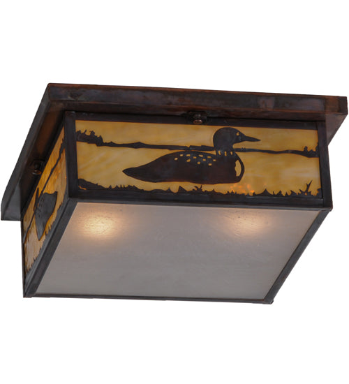 14"Sq Hyde Park Loon Flushmount