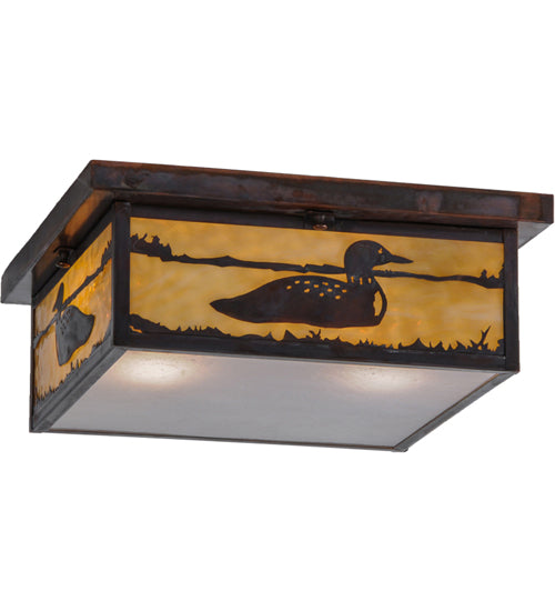 16"Sq Hyde Park Loon Flushmount