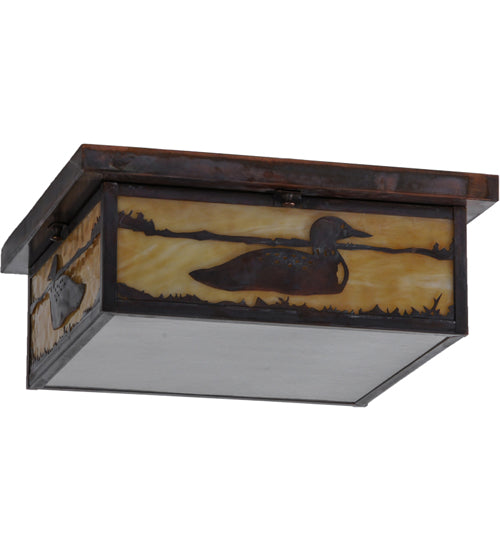 16"Sq Hyde Park Loon Flushmount