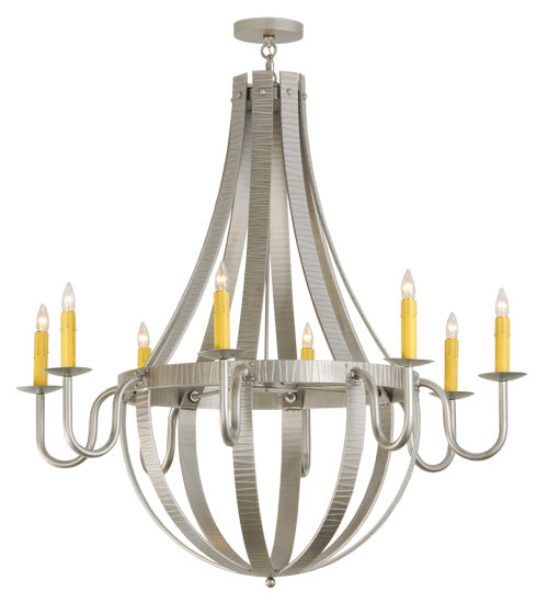 48"W Barrel Stave Metallo 8 Lt Chandelier