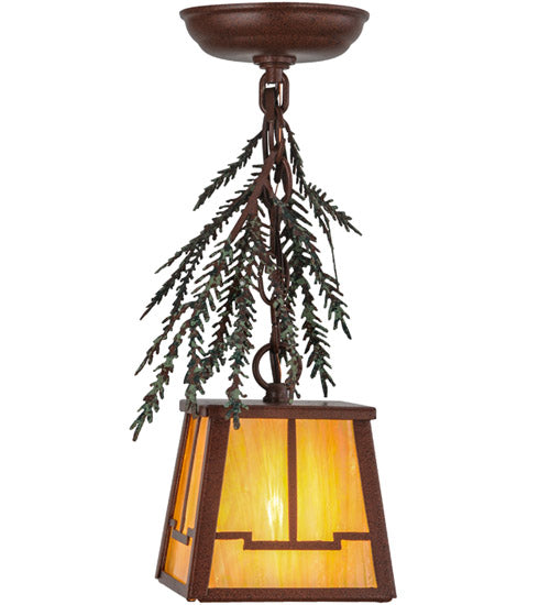 5.5"Sq Pine Branch Valley View Mini Pendant