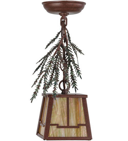 5.5"Sq Pine Branch Valley View Mini Pendant