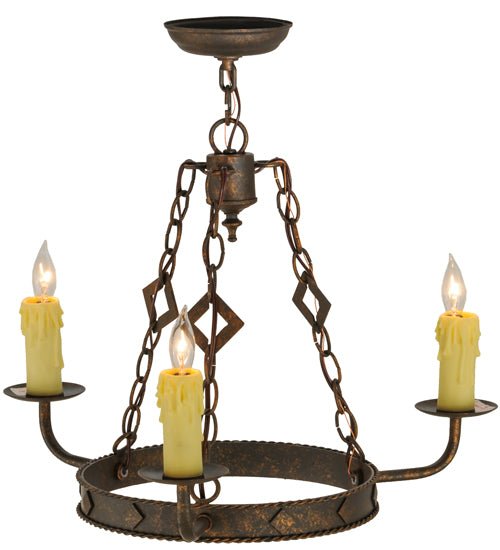 24" Wide Elvita 3 Light Chandelier