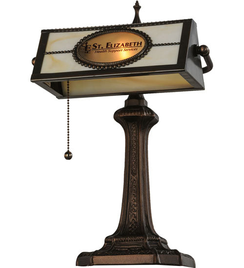 17"H Personalized St. Elizabeth'S Hospital Banker'S Lamp