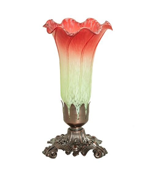 8" High Seafoam/Cranberry Victorian Accent Lamp