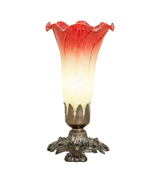 8" High Seafoam/Cranberry Victorian Accent Lamp