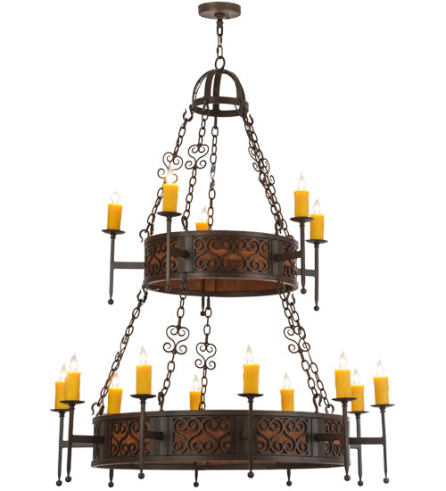 48"W Toscano 15 Lt Two Tier Chandelier