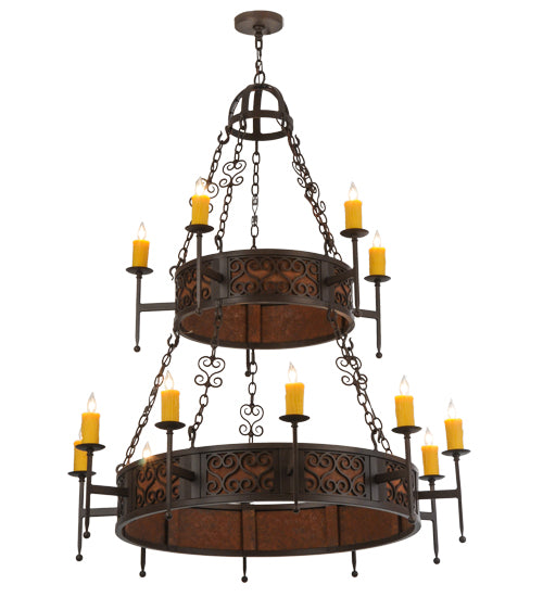 48"W Toscano 15 Lt Two Tier Chandelier