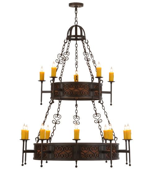 48"W Toscano 15 Lt Two Tier Chandelier