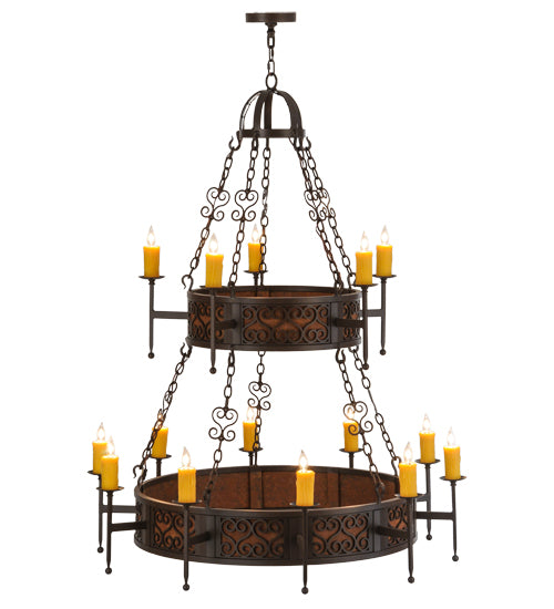 48"W Toscano 15 Lt Two Tier Chandelier