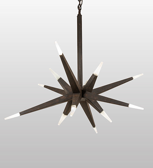 38" Wide Hickory Treasures 12 Lt LED Pendant