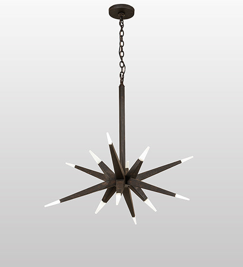 38" Wide Hickory Treasures 12 Lt LED Pendant