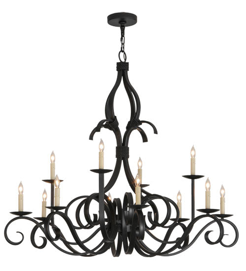 48" Wide Cypress 12 Light Chandelier