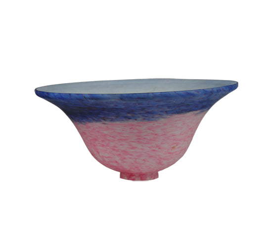 10"W Pink/Blue Pate-De-Verre Bell Shade