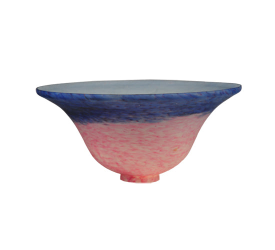 10"W Pink/Blue Pate-De-Verre Bell Shade