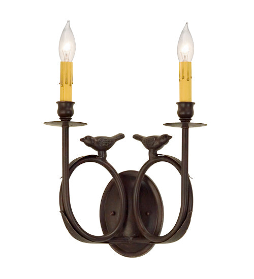 12" Wide Ornith 2 Light Wall Sconce