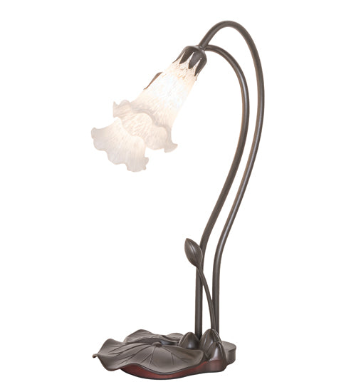 16" High White Pond Lily 2 Light Accent Lamp