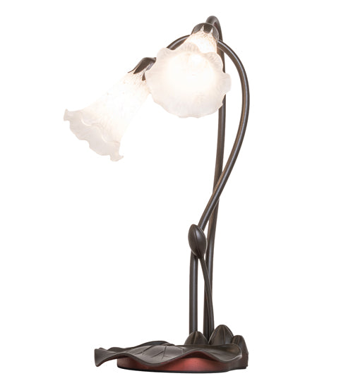 16" High White Pond Lily 2 Light Accent Lamp