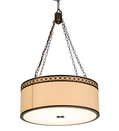 30"W Cilindro Quatrefoil Textrene Pendant