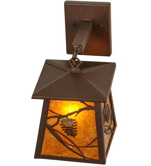 7"W Whispering Pines Lantern Wall Sconce