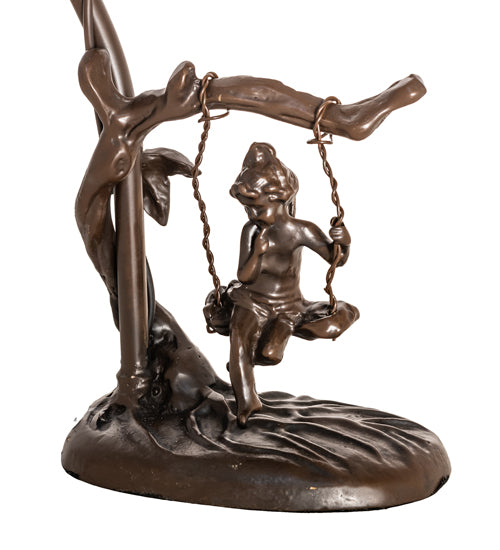 16" High Cherub On Swing Base