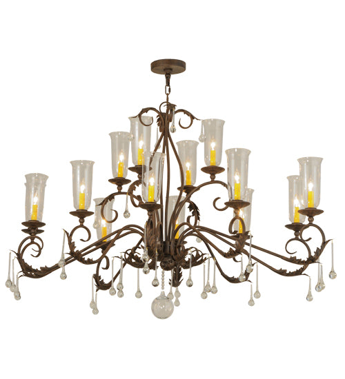 62" Long Windsor 14 Light Oblong Chandelier